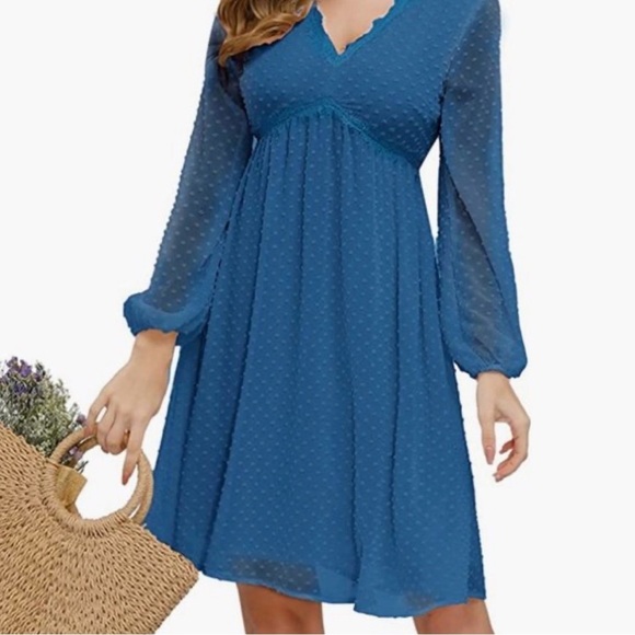 Jasambac Dresses & Skirts - Elegant Blue Chiffon Dress